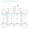 glass door hinge with semi-circular-opening angle 180